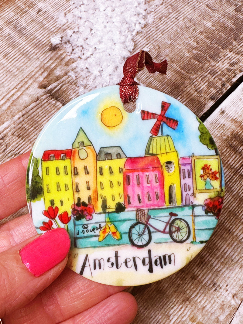Amsterdam Dutch Little Cities Hanging Ceramic decoration