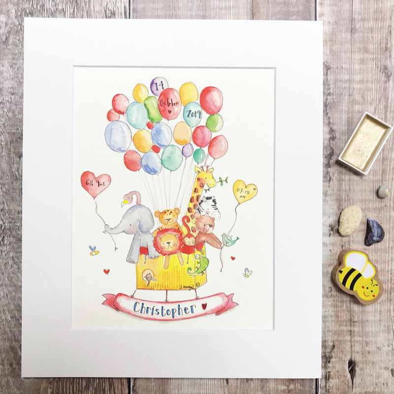 "NEW Balloon Ride" Personalised Print