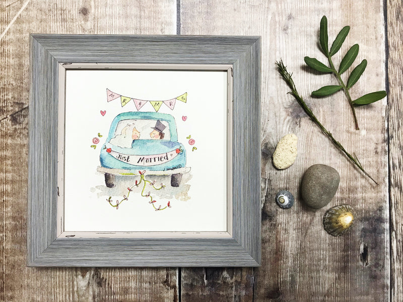 Framed Print "Wedding Car" can be personalised