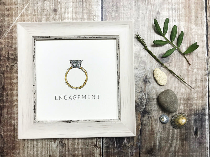 Little Framed Print "Engaged Ring" can be personalised