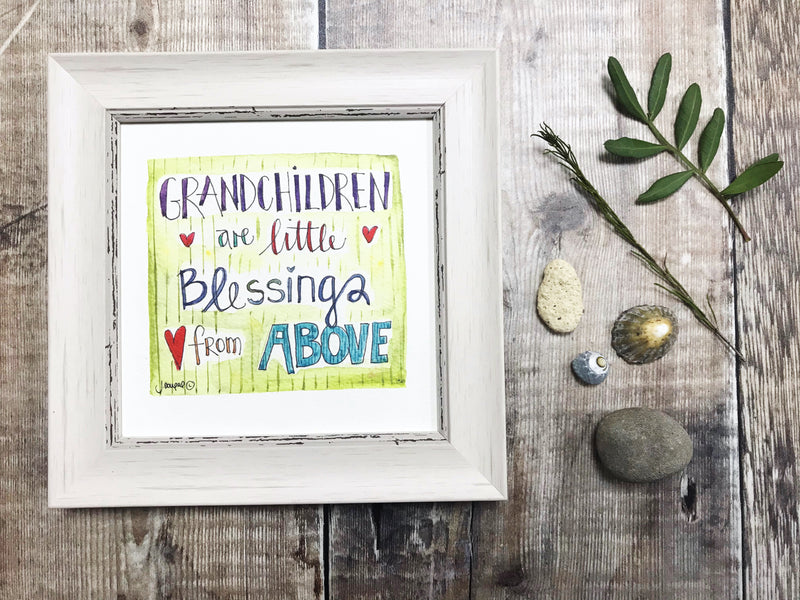Little Framed Print "Grandchildren are little Blessings" can be personalised