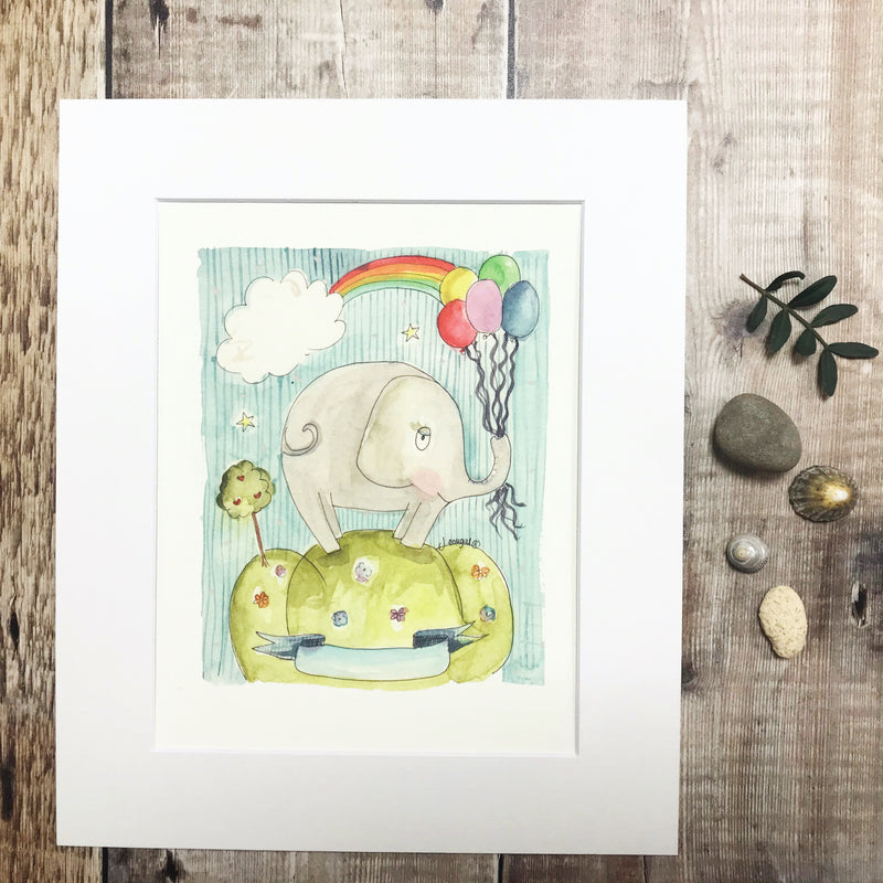 "Baby Boy Elephant" Personalised Print
