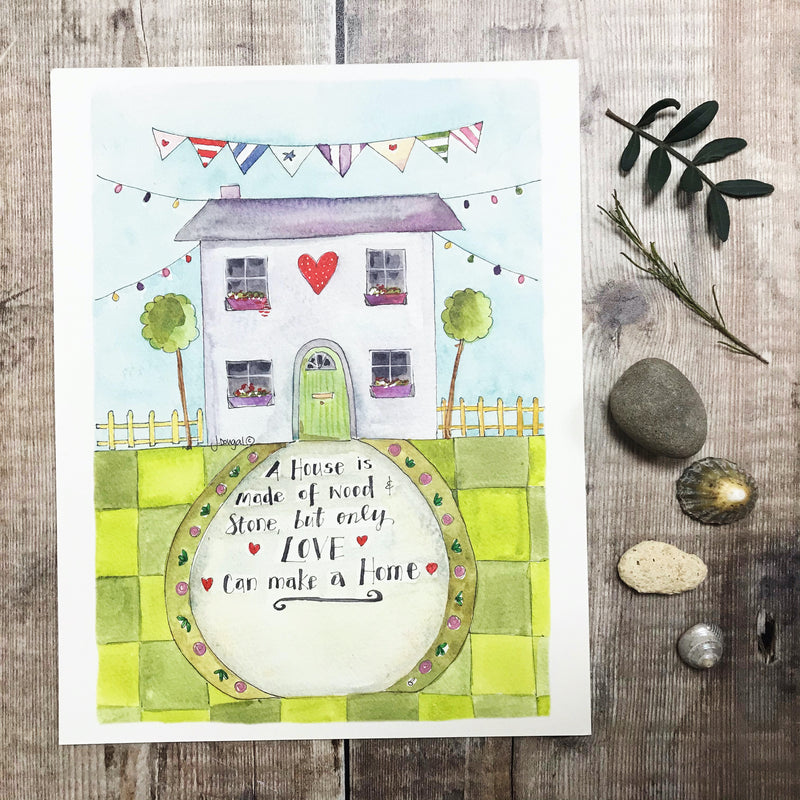 "Only Love can make a Home" Personalised Print