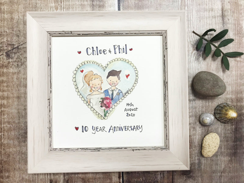 Little Framed Print "Little Couple Anniversary" can be personalised