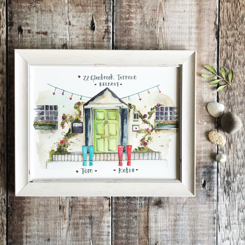 "Green Door Wellies" Personalised Print