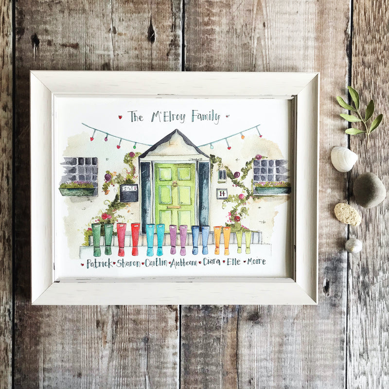 "Green Door Wellies" Personalised Print