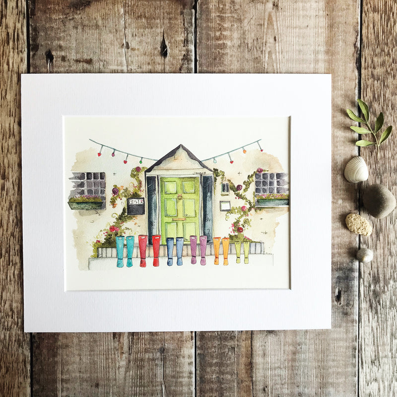 "Green Door Wellies" Personalised Print