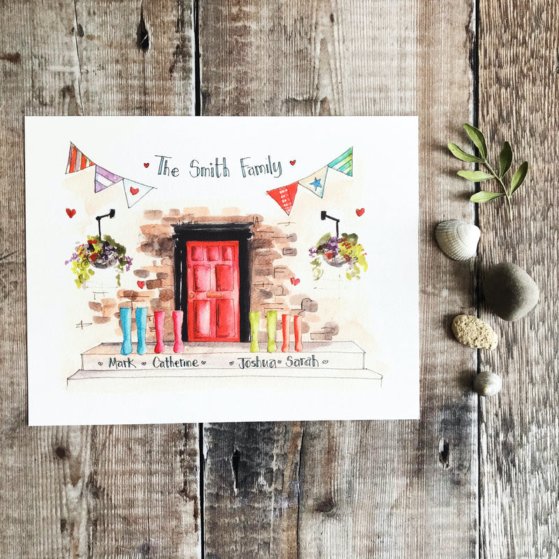 "Red Door Wellies" Personalised Print