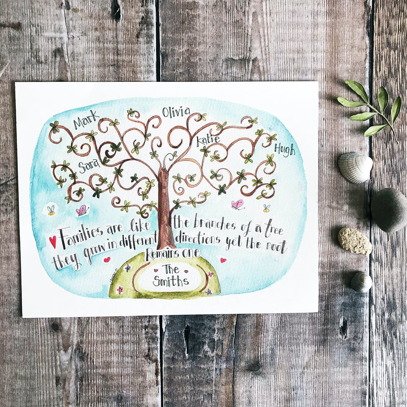 "Family Tree Circular" Personalised Print