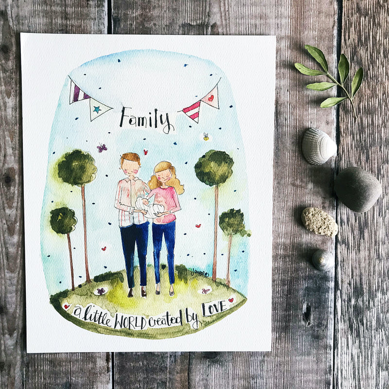 "New Family" Personalised print.