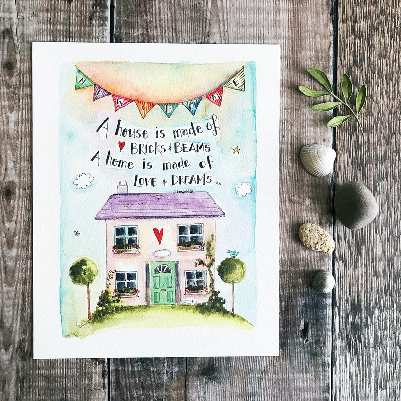 "New Home Bunting" Personalised Print