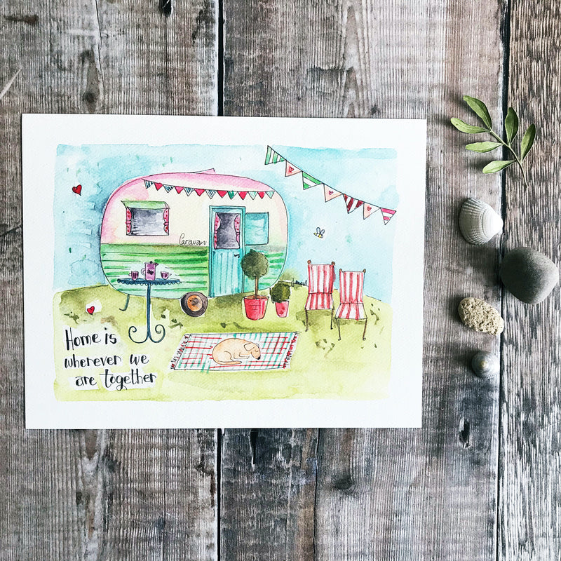 "Caravan Home" Personalised Print