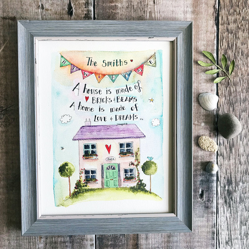"New Home Bunting" Personalised Print