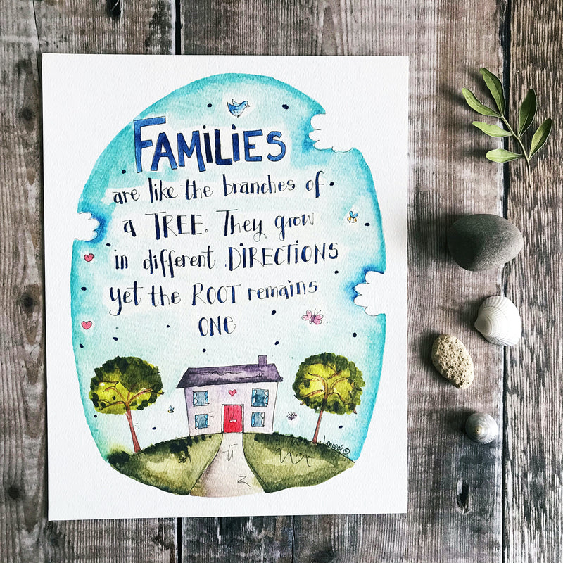 "Familes are like the Brances of A Tree" Personalised Print