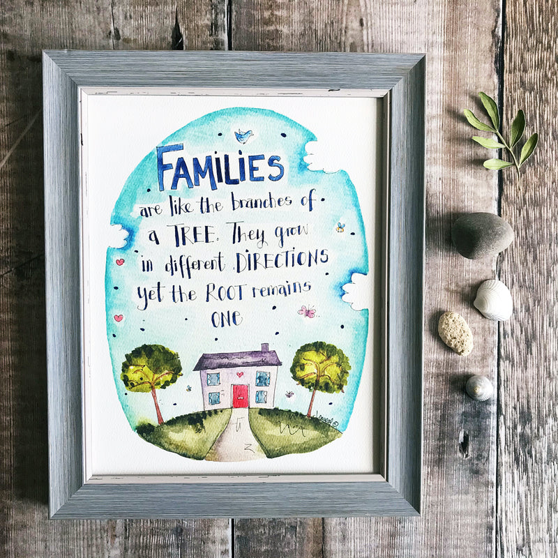 "Familes are like the Brances of A Tree" Personalised Print