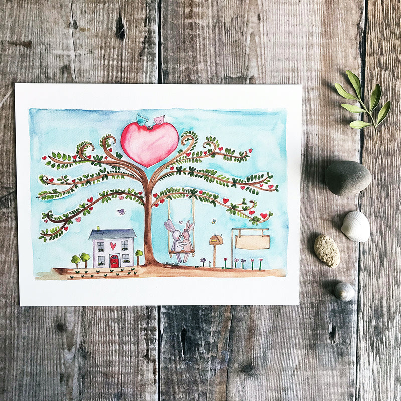 "Family Tree Home is where the Heart is" Personalised Print