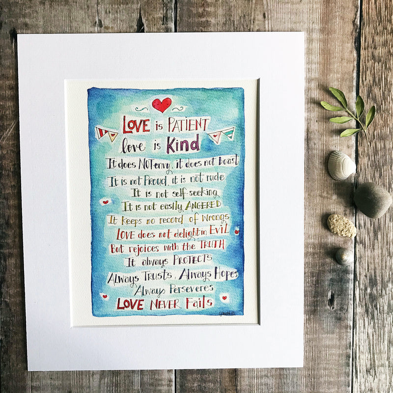 "Love is Patient" personalised print