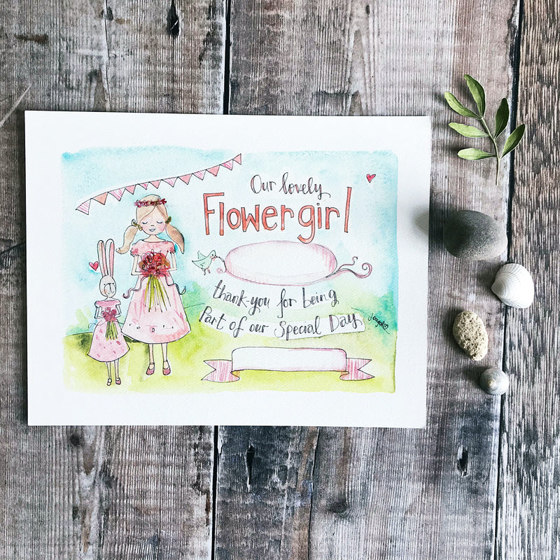 "Flower Girl" personalised print