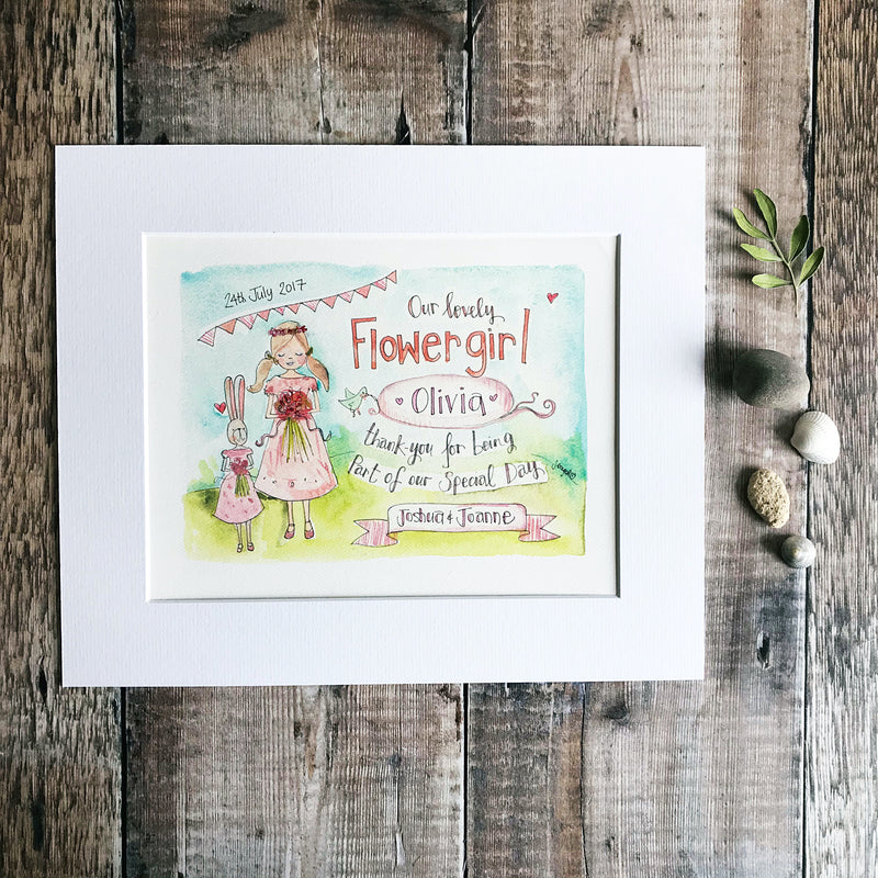 "Flower Girl" personalised print