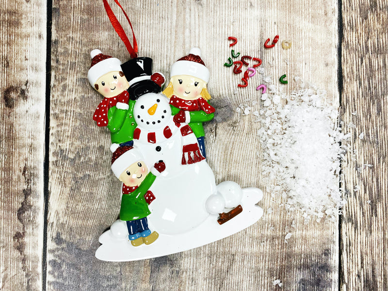 Building a Snowman Hanging Christmas Decoration