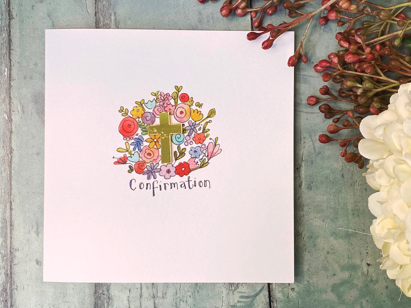Gold Cross Laser Confirmation Day Card - Personalised