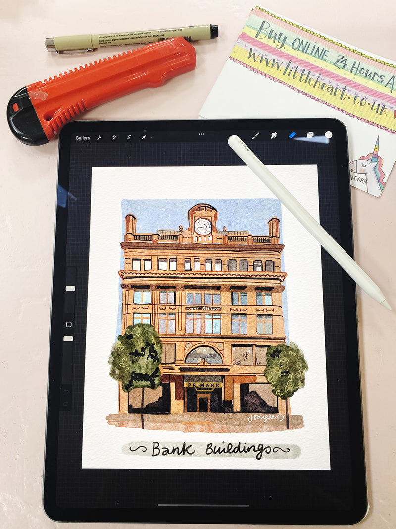 "Primark" Bank Buildings Belfast Print by Julie Dougal