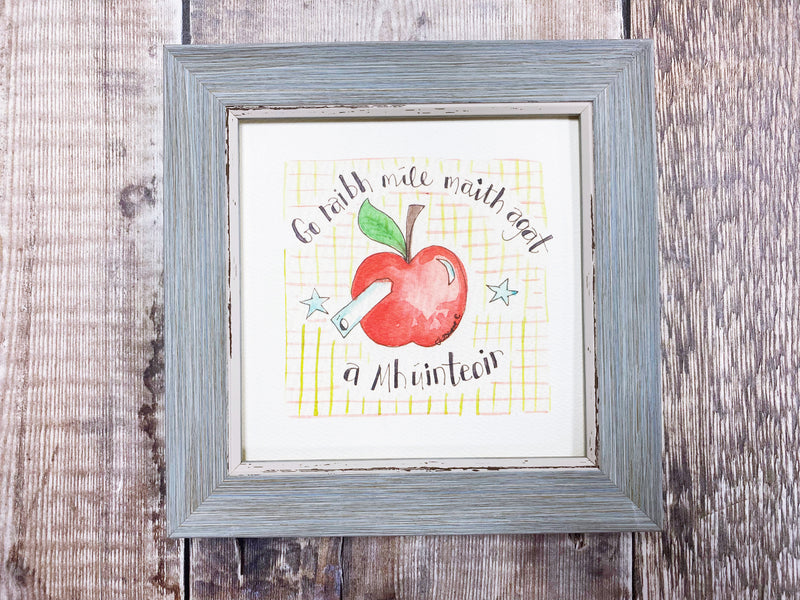 Irish Teacher Little Framed Picture Apple