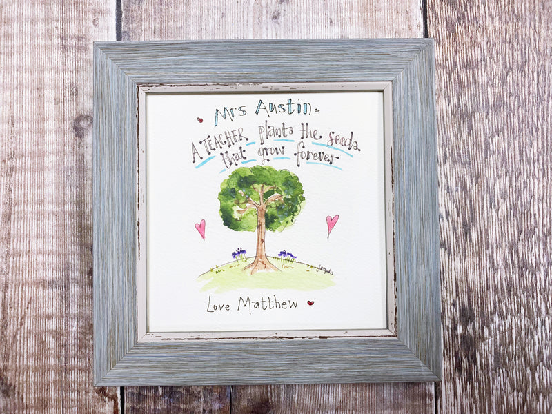 Little Framed Print "Teachers Plant the Seeds" can be personalised