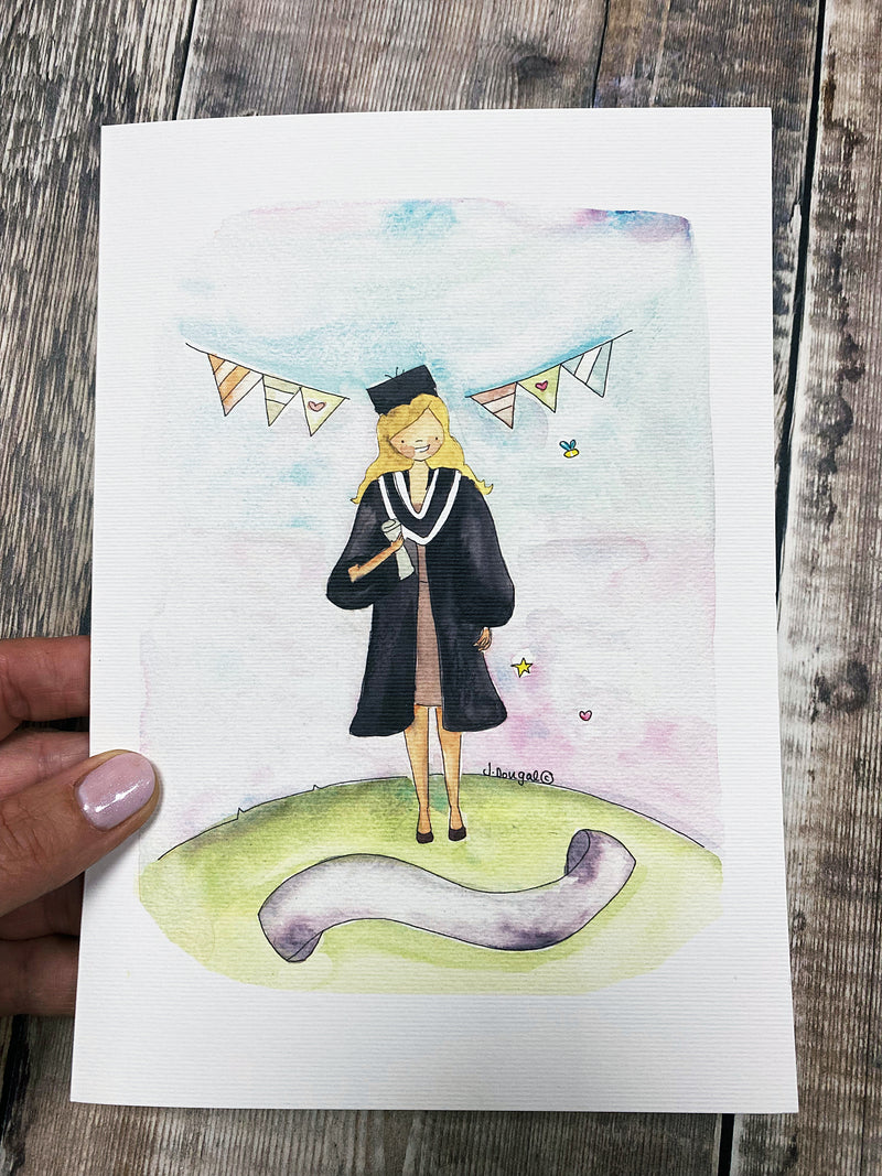A5 Girl Graduation (any university) Card - Personalised