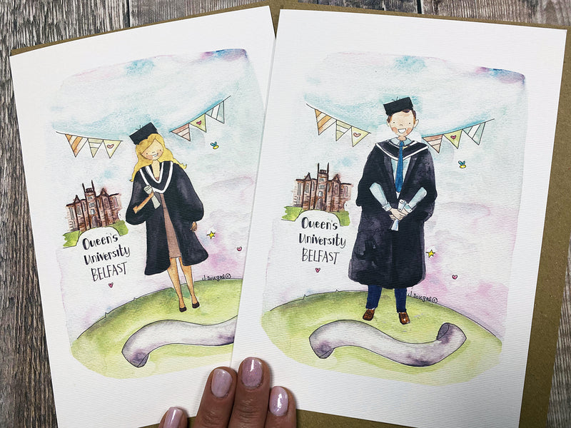 A5 Girl Graduation (any university) Card - Personalised