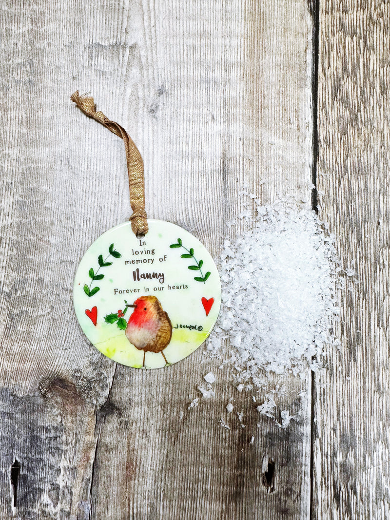 Memory of Robin Christmas Ceramic Decoration NOT PERSONALISED
