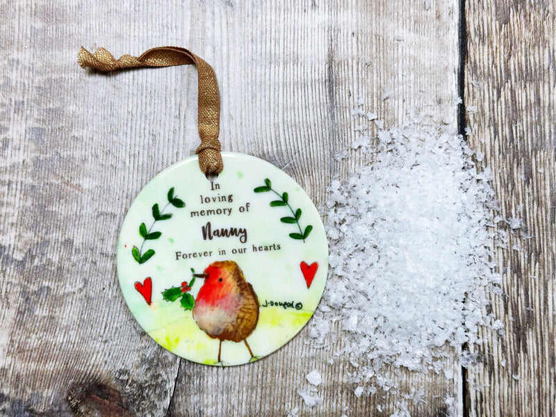 Memory of Robin Christmas Ceramic Decoration NOT PERSONALISED
