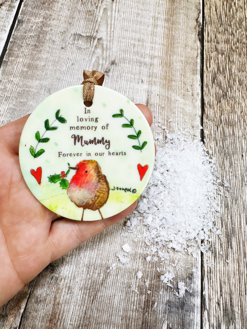 Memory of Robin Christmas Ceramic Decoration NOT PERSONALISED