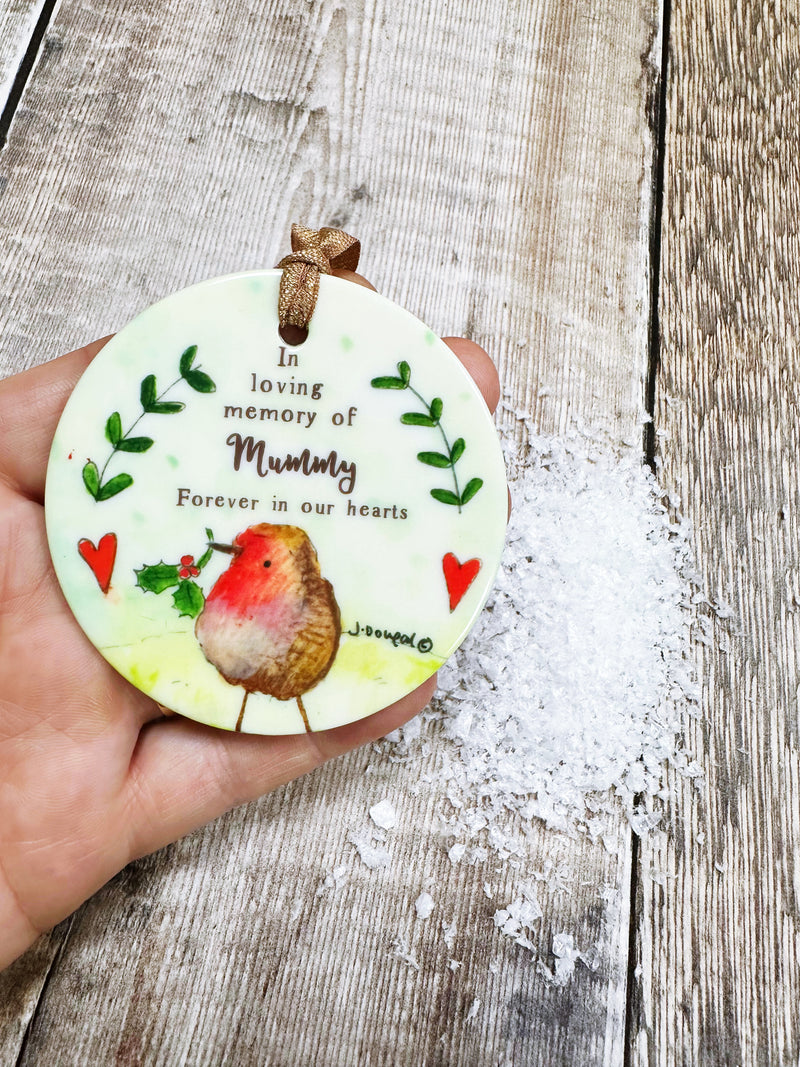 Memory of Robin Christmas Ceramic Decoration