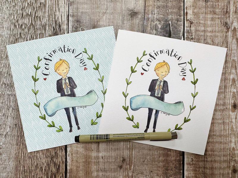 Boy Confirmation Day Card - Personalised