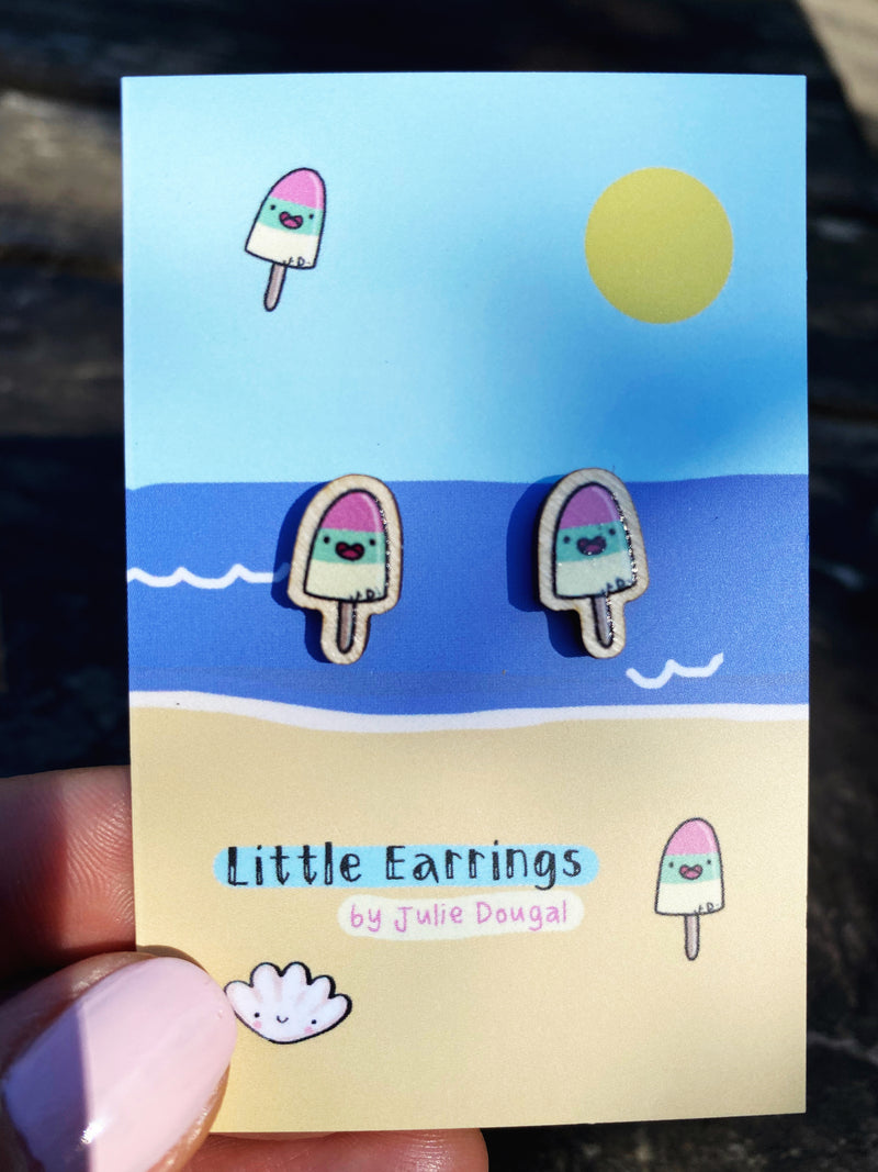 Little Lolly Wooden Earrings Hypoallergenic