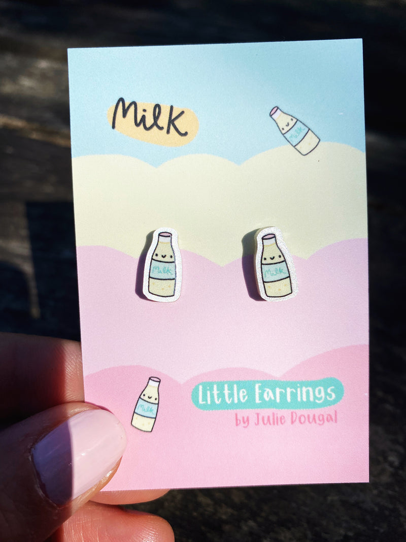 Little Milk Bottle Earrings Hypoallergenic