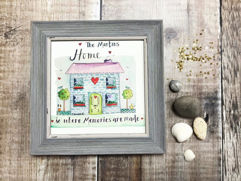 Little Framed Print "Home is where memories are made" can be personalised