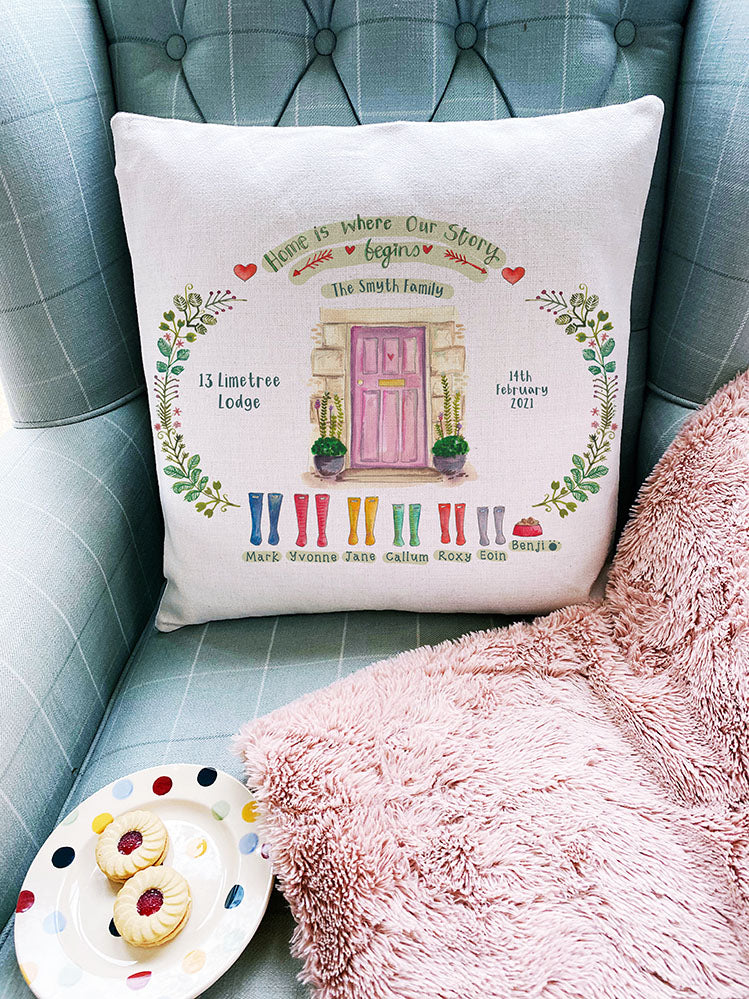 Front Door WELLIES FAMILY cushion