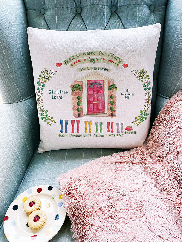 Front Door WELLIES FAMILY cushion