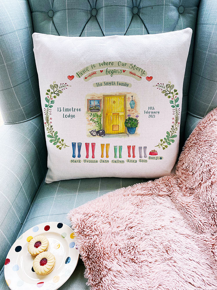 Front Door WELLIES FAMILY cushion