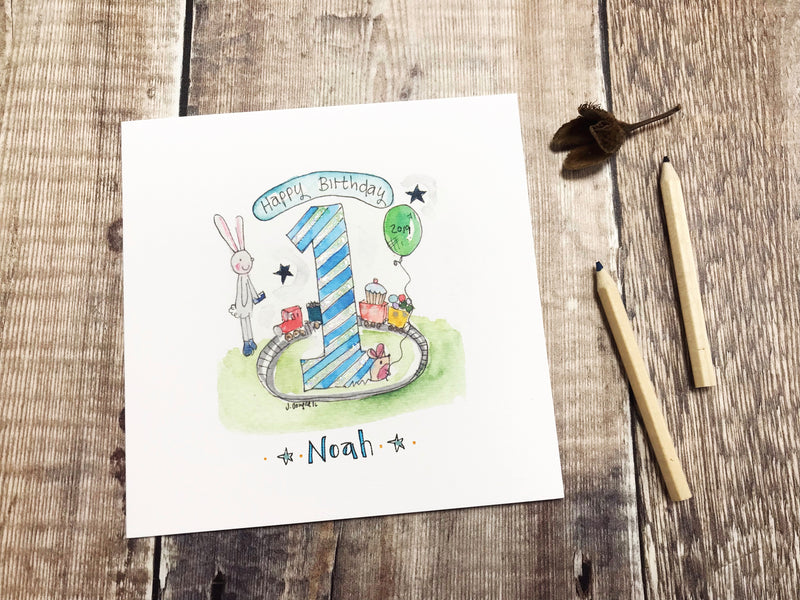 First Birthday Boy Card - Personalised