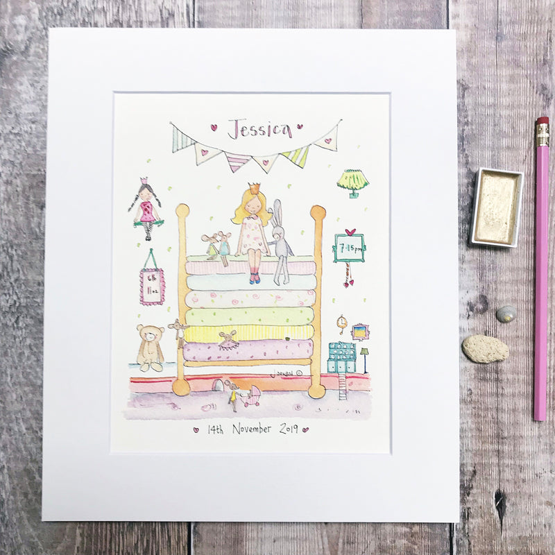 "The Princess and the Pea NEW" Personalised Print