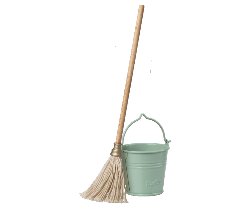 Maileg Miniature bucket and mop