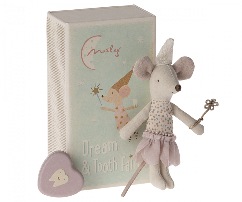Maileg Tooth Fairy Mouse, little sister in matchbox
