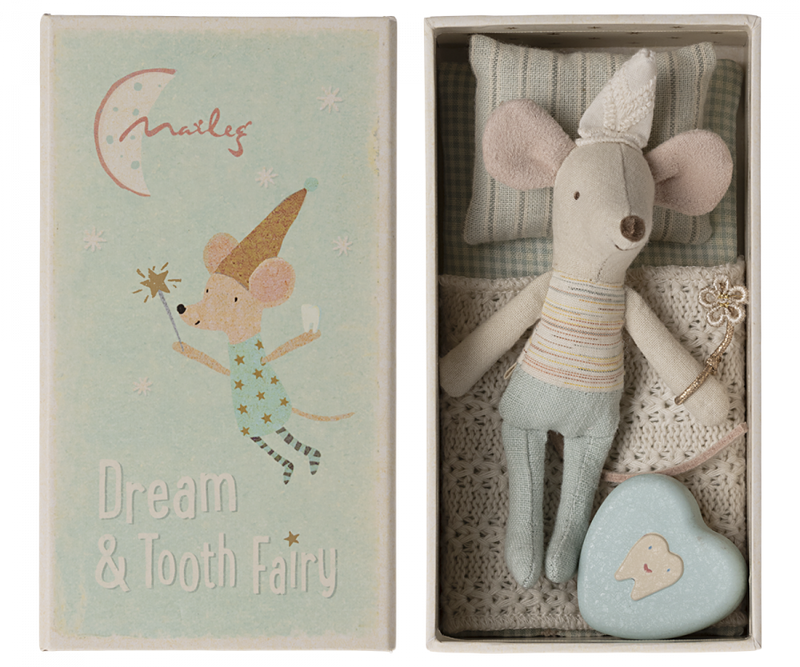 Maileg Tooth Fairy Mouse, little brother in matchbox