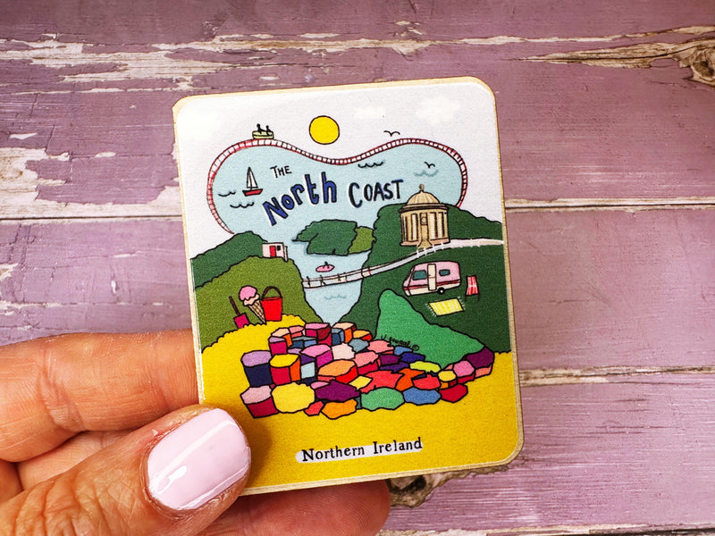 North Coast Ireland Travel Cute Little City Wooden Magnet