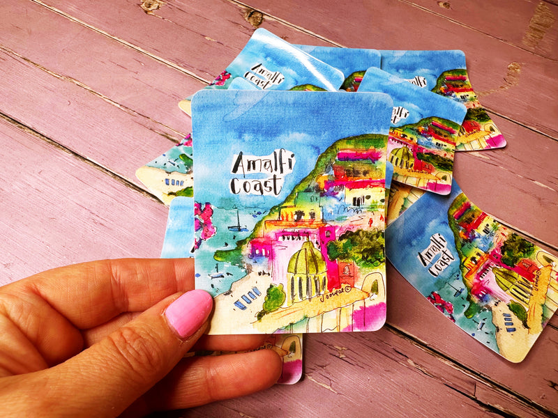 Amalfi Coast Cute Little City Permanent Splashproof Sticker