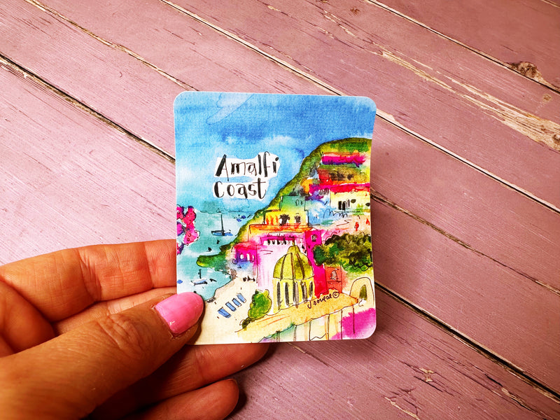 Amalfi Coast Cute Little City Permanent Splashproof Sticker