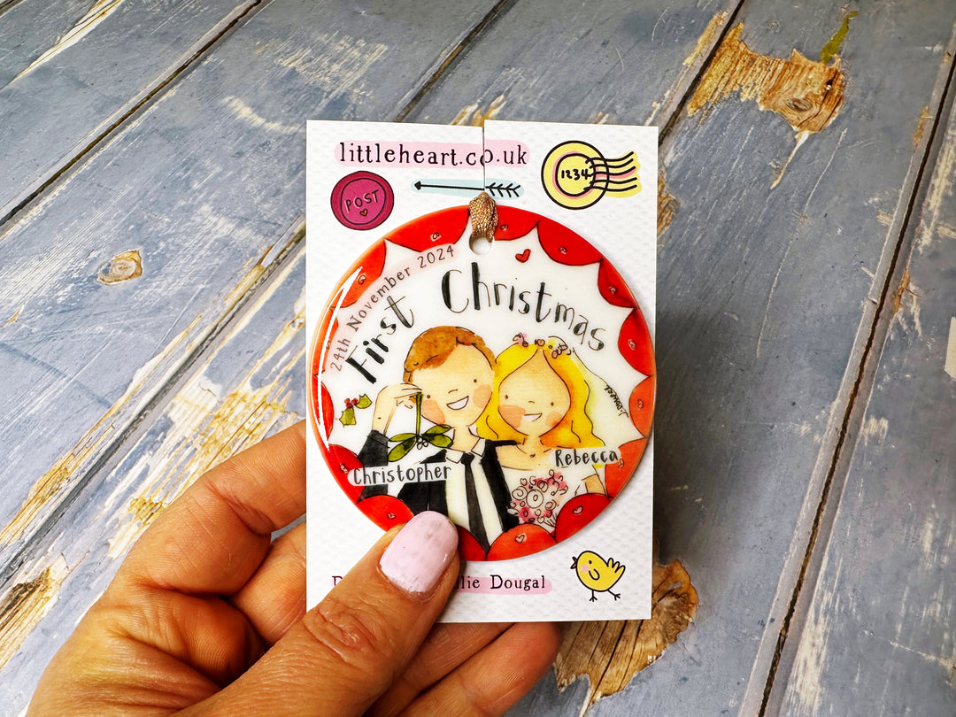 First Christmas Married Little Ceramic Bauble